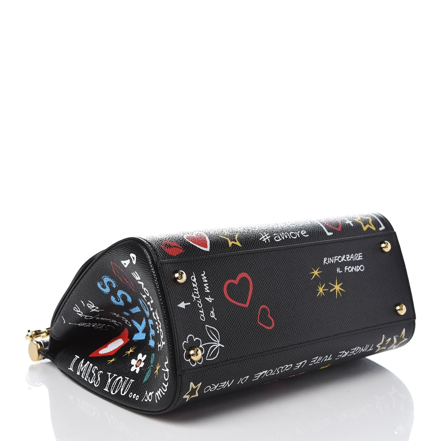 Dolce & Gabbana Dauphine Printed Medium Miss Sicily Satchel Black 4 of 8