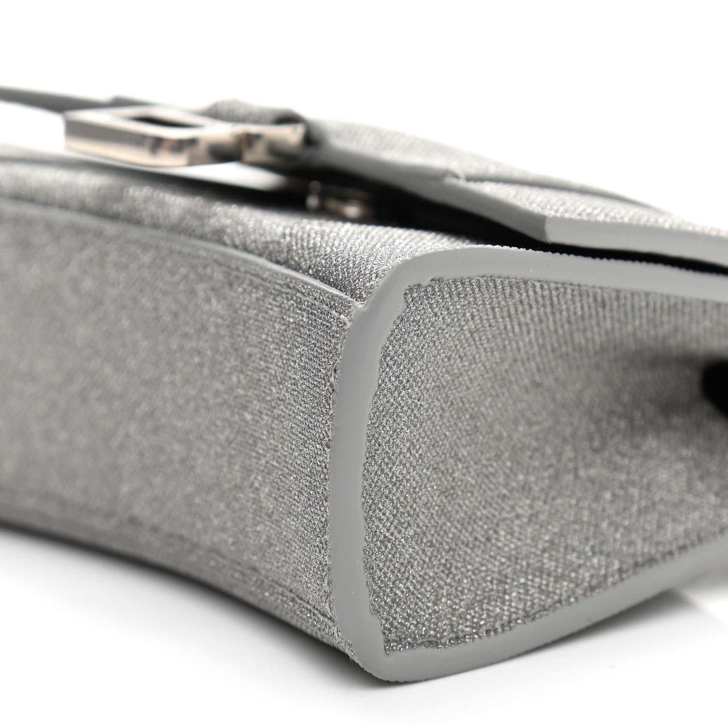Balenciaga Glitter Fabric Hourglass Top Handle Bag Mini with Chain Grey 9 of 10