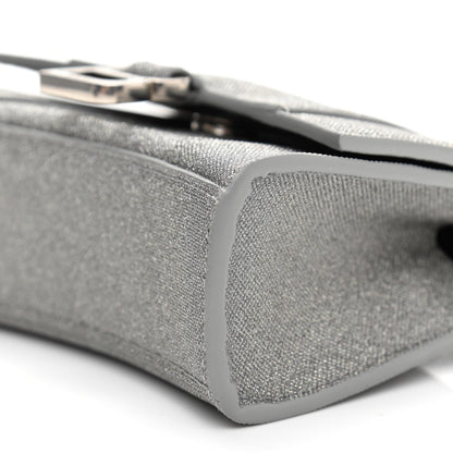 Balenciaga Glitter Fabric Hourglass Top Handle Bag Mini with Chain Grey 9 of 10