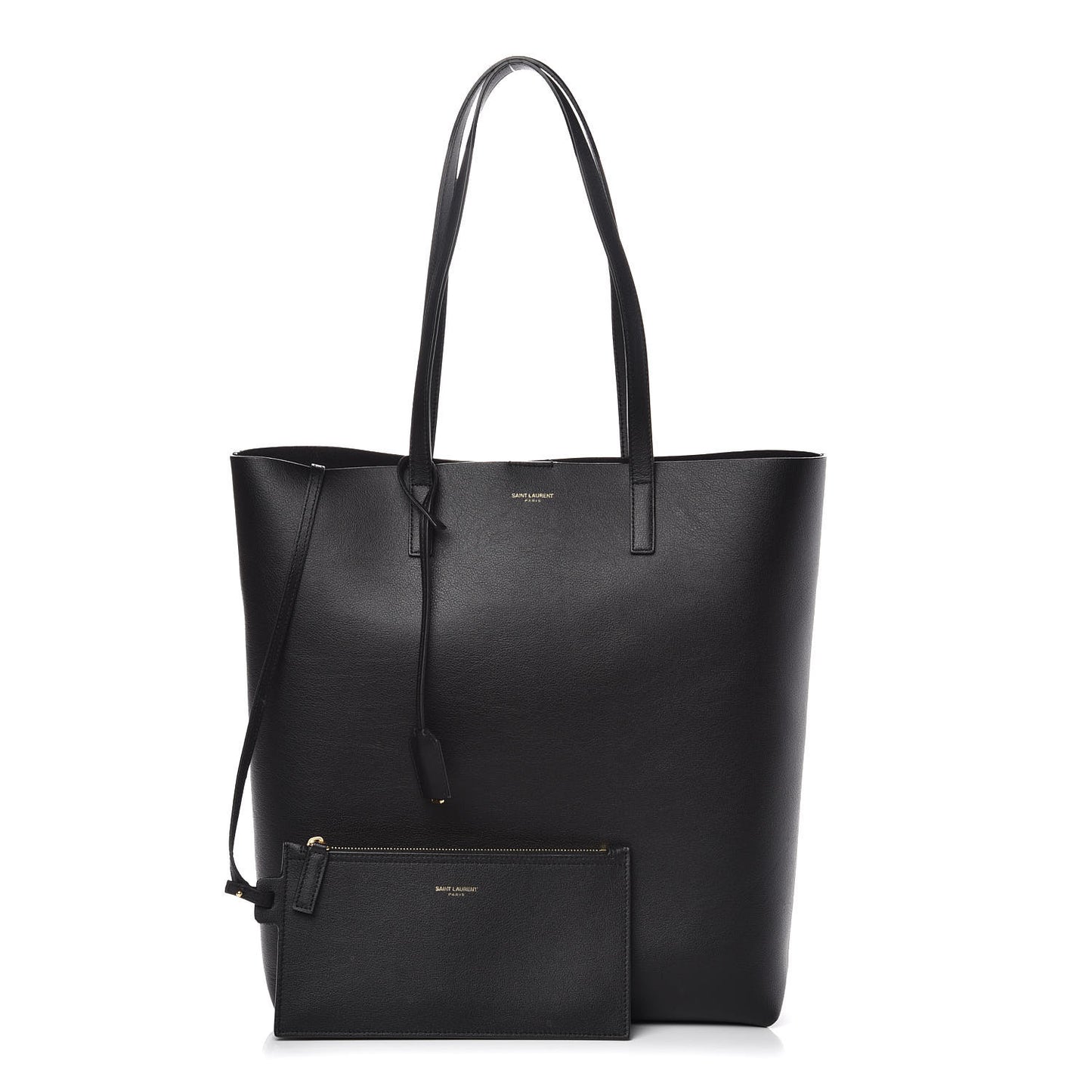 Calfskin Medium Shopping Tote Black