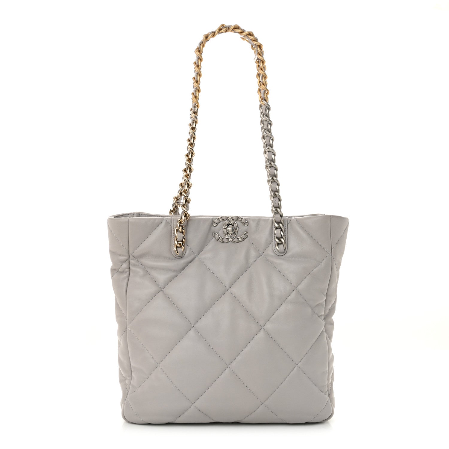 Chanel Lambskin Quilted Chanel 19 Shopping Bag Grey 1 of 11