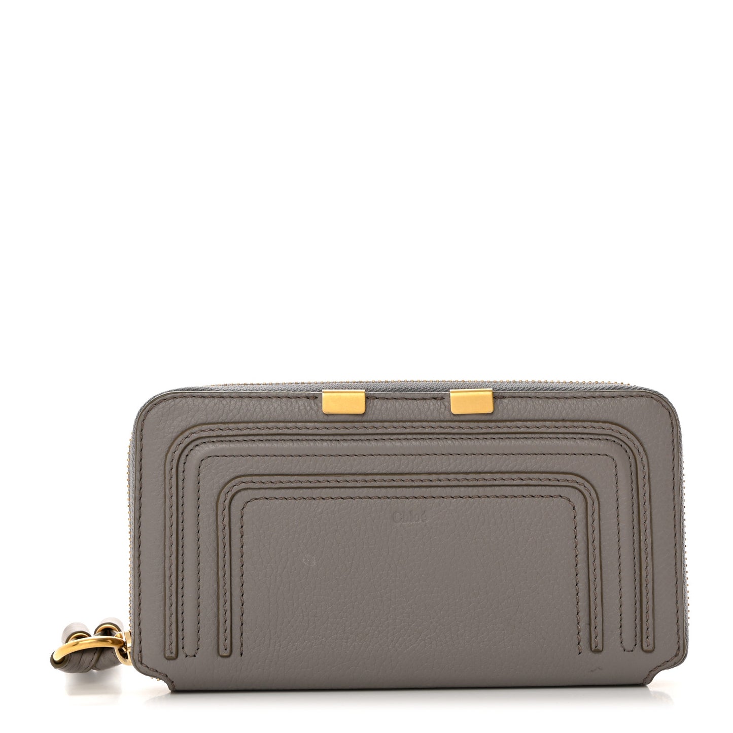 Calfskin Marcie Long Zip Around Wallet Cashmere Grey