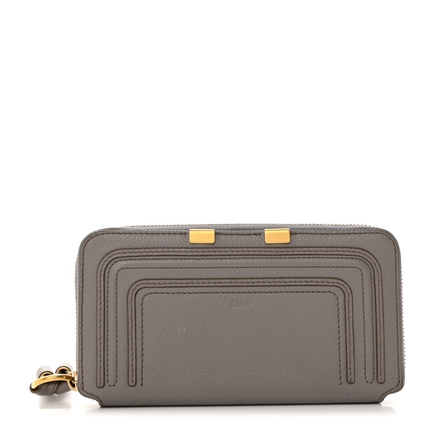 Chloe Calfskin Marcie Long Zip Around Wallet Cashmere Grey 1 of 8