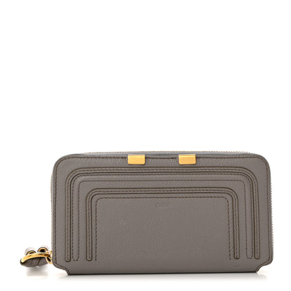 Chloe Calfskin Marcie Long Zip Around Wallet Cashmere Grey 1 of 8