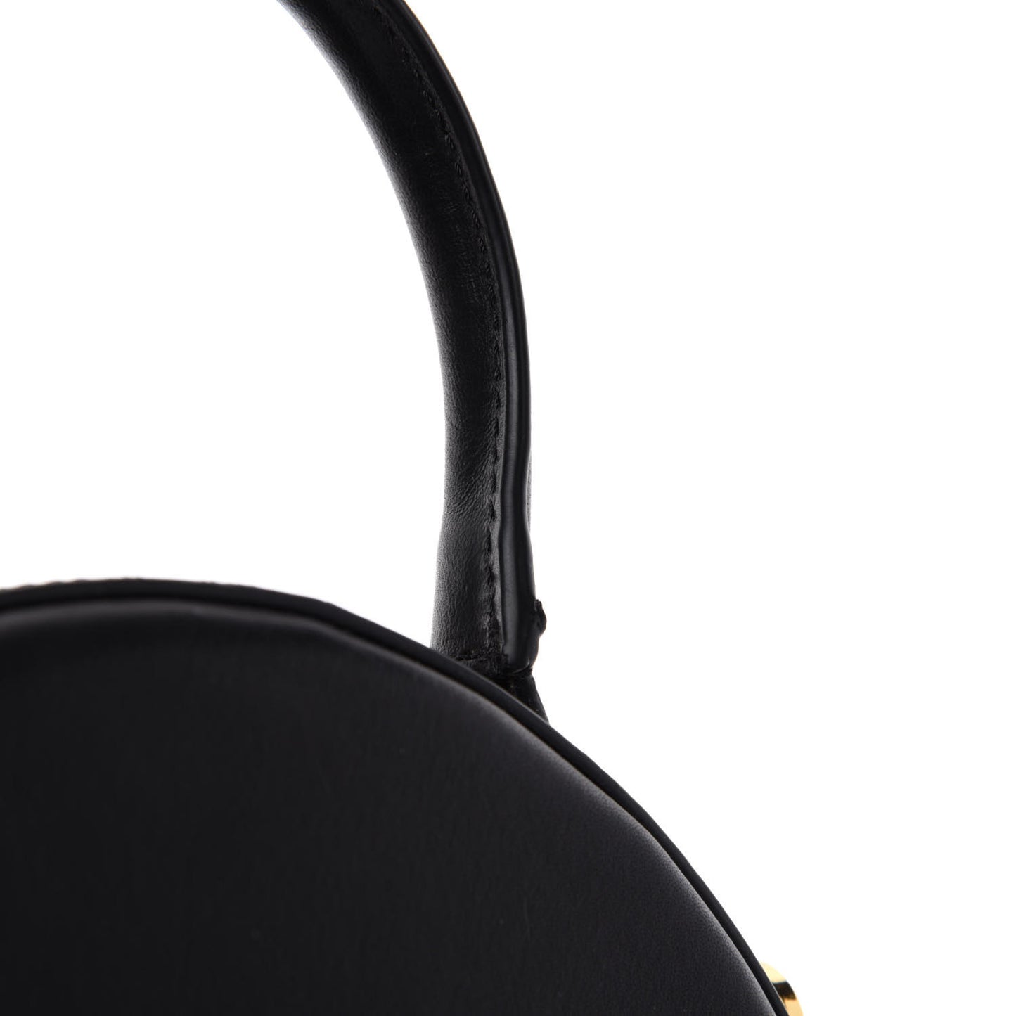 Calfskin Circle Crossbody Bag Black