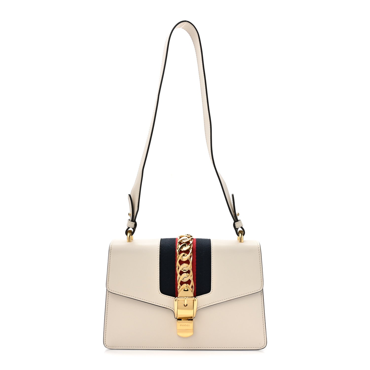 Gucci Calfskin Small Sylvie Shoulder Bag Off White 1 of 11