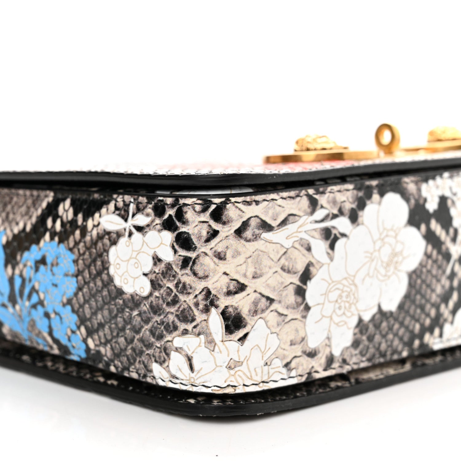 Versace Snakeskin Floral Print Tribute Crossbody Bag Multicolor 9 of 10