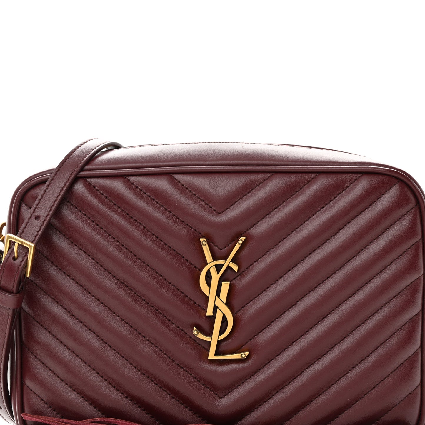 Calfskin Matelasse Monogram Lou Camera Bag Dark Legion Red