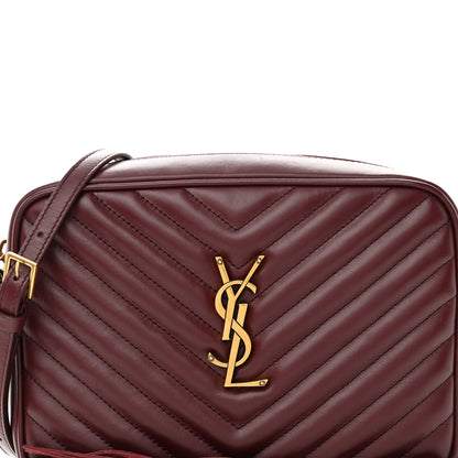 Saint Laurent Calfskin Matelasse Monogram Lou Camera Bag Dark Legion Red 8 of 10