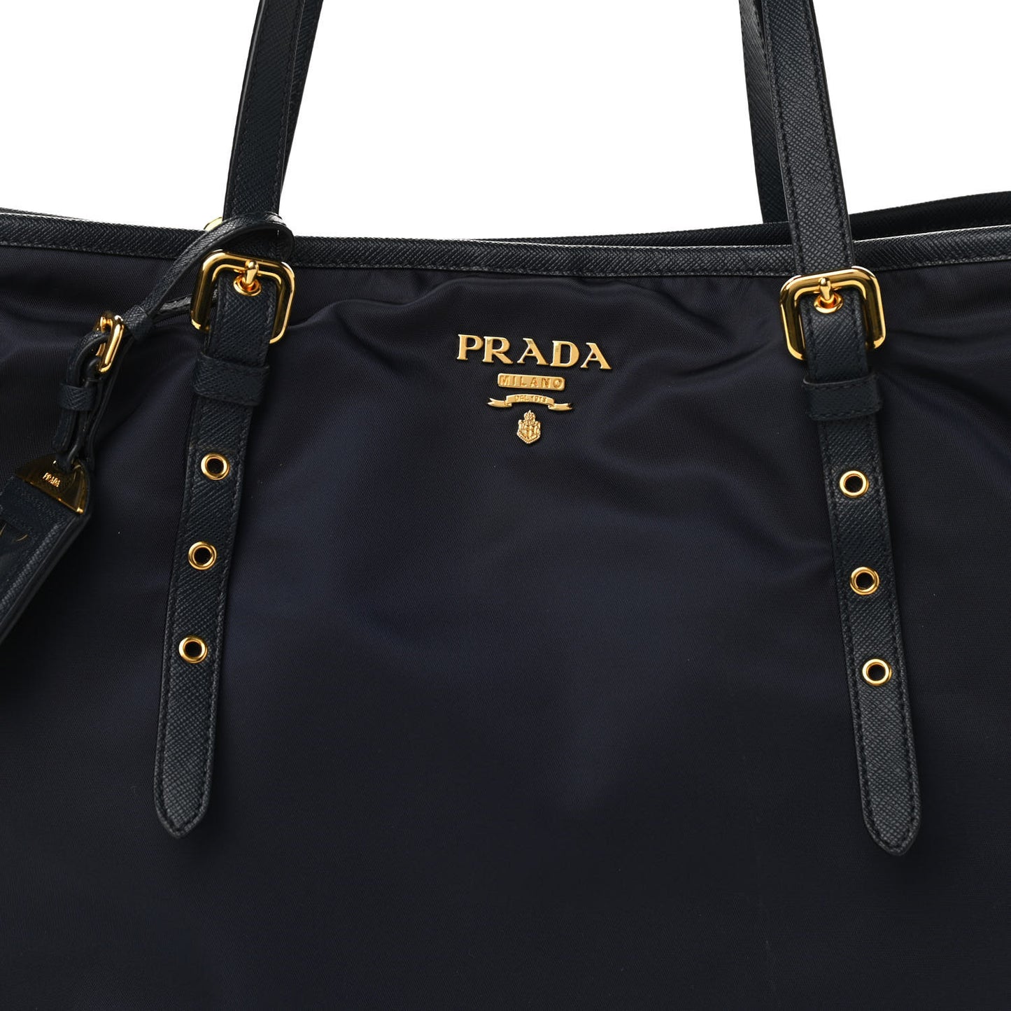 Tessuto Nylon Saffiano Tote Bleu