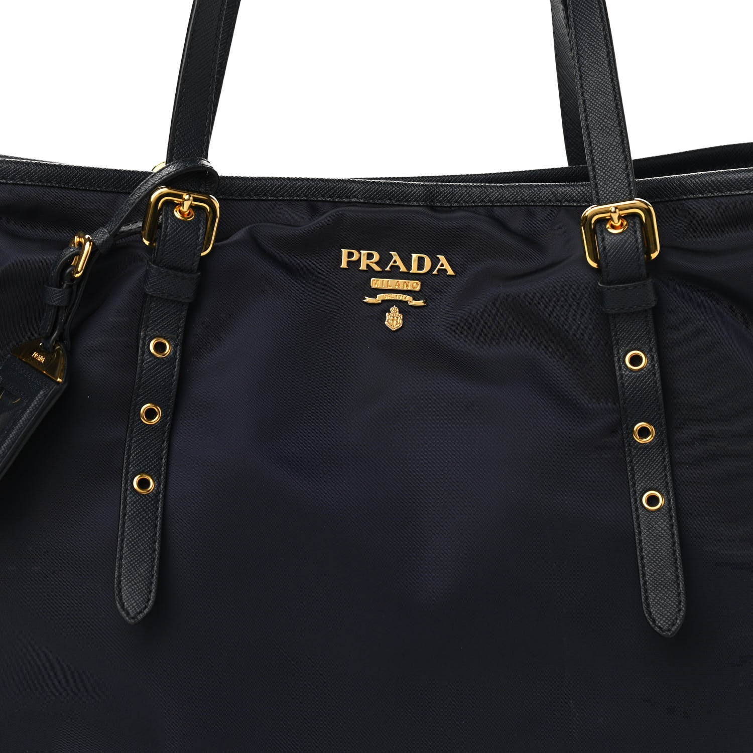 Prada Tessuto Nylon Saffiano Tote Bleu 8 of 11