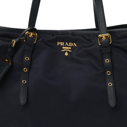 Prada Tessuto Nylon Saffiano Tote Bleu 8 of 11