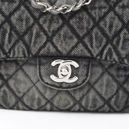 Chanel Washed Denim Quilted Small Denimpression Flap Grey Black 10 of 10