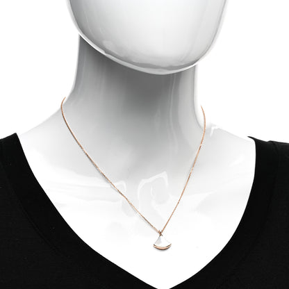 Bulgari 18K Rose Gold Diamond Mother of Pearl Small Divas' Dream Pendant Necklace 2 of 4