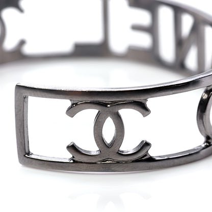 Chanel Metal Logo Cuff Silver 4 of 5