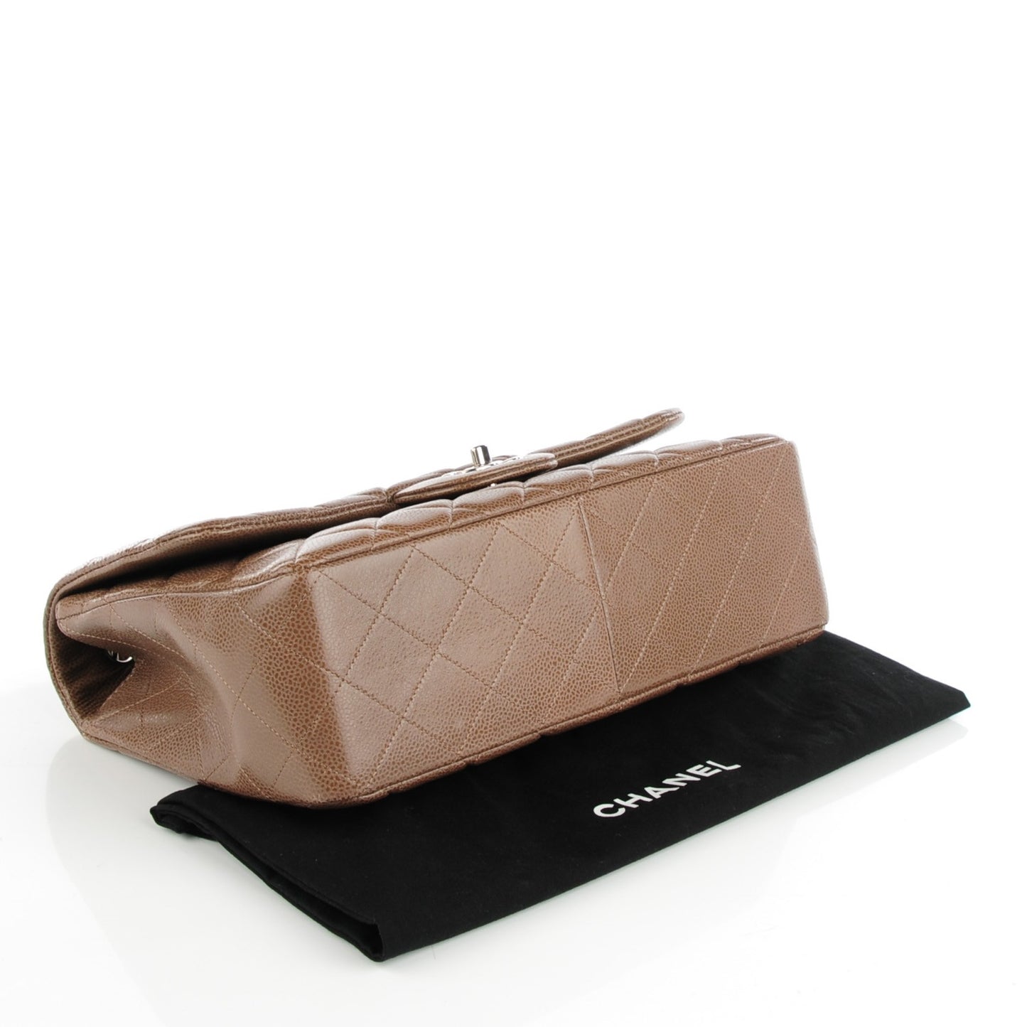 Caviar Quilted Jumbo Single Flap Brown
