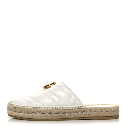 Gucci Nappa Matelasse GG Marmont Espadrille Slippers 36 Great White 1 of 8