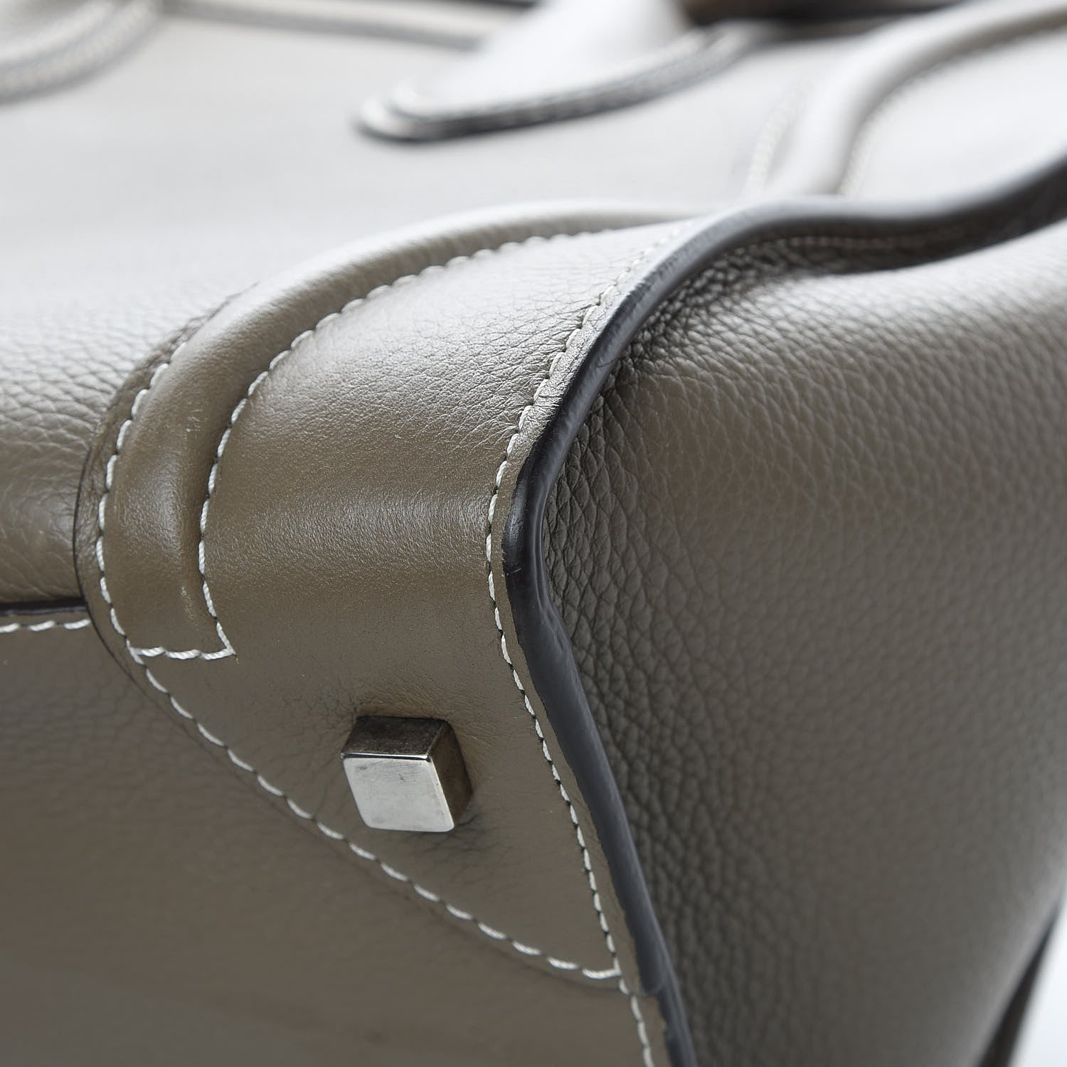 Celine Drummed Calfskin Mini Luggage Souris 12 of 15