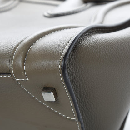 Celine Drummed Calfskin Mini Luggage Souris 12 of 15