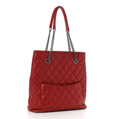 Chanel Lambskin Quilted Small Urban Delight Tote Red 2 of 11