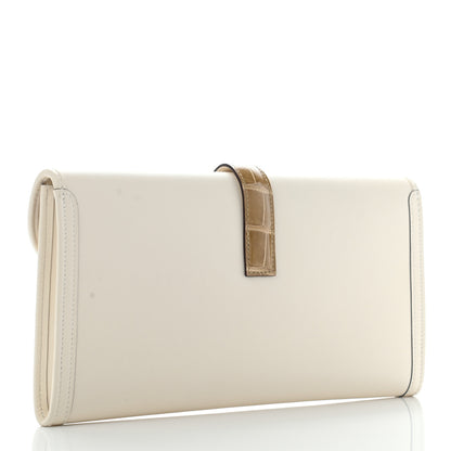Hermes Swift Matte Alligator Jige Elan Touch 29 Clutch Nata Sable 3 of 8