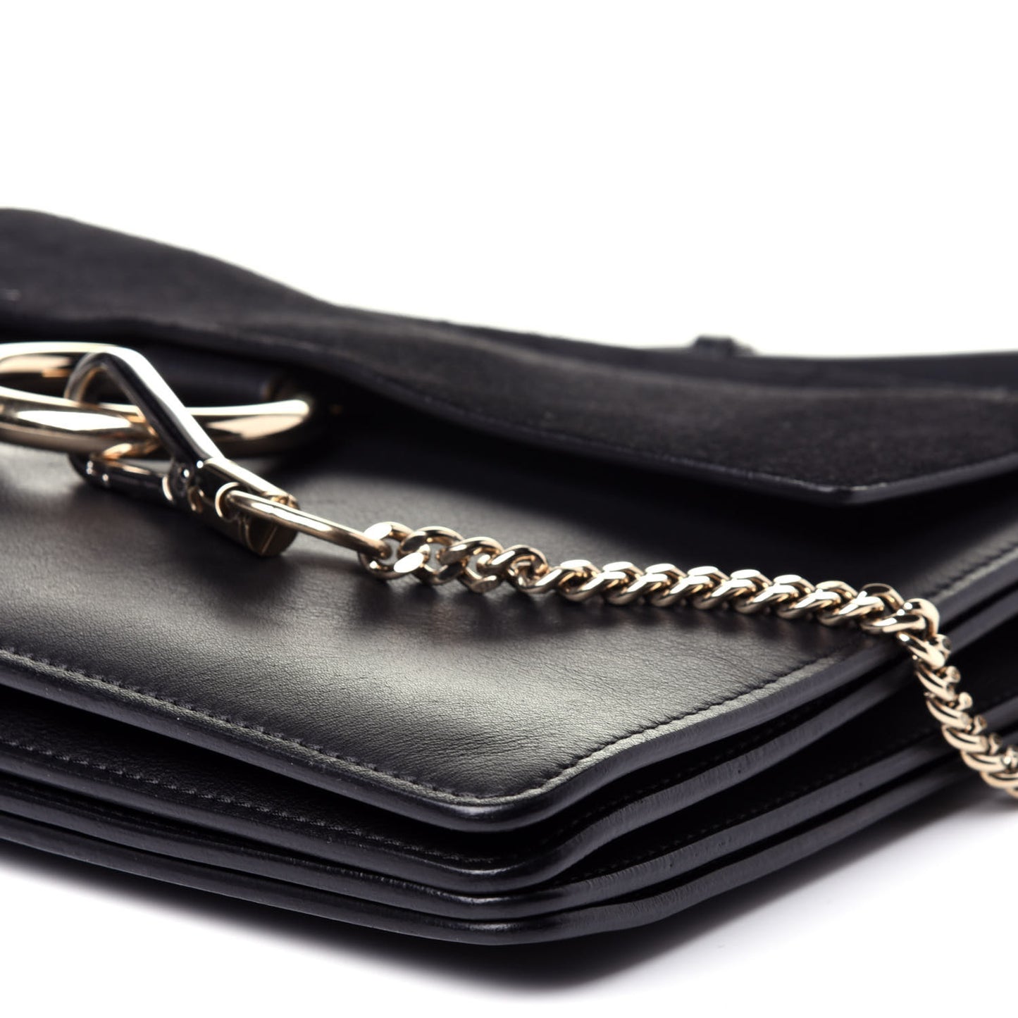Suede Calfskin Medium Faye Shoulder Bag Black