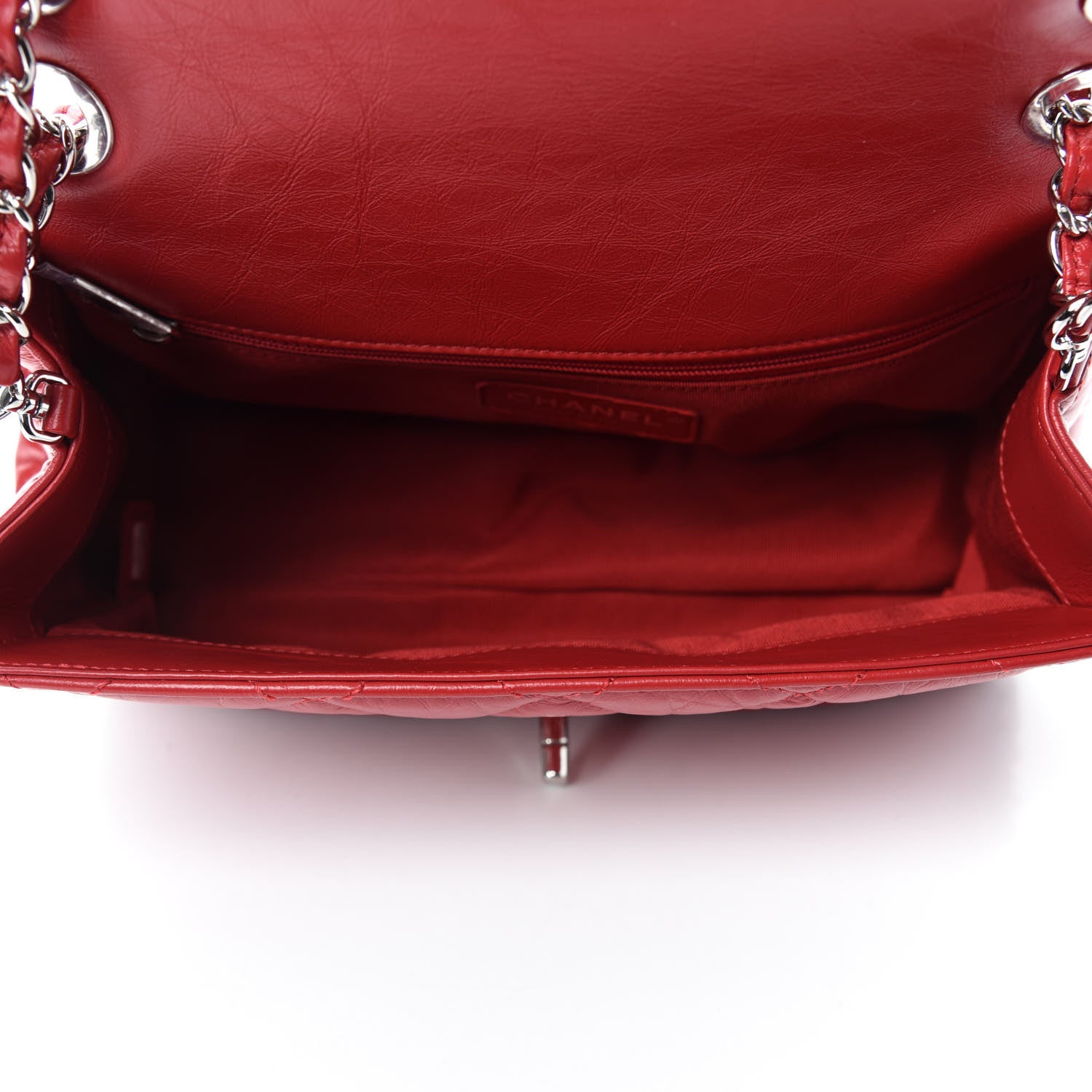Chanel Crumpled Calfskin Medium Chain All Over Flap Red 6 of 12
