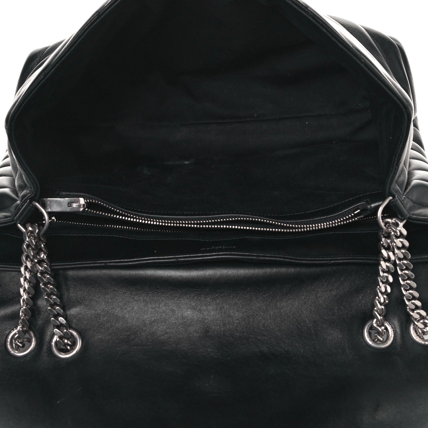 Saint Laurent Calfskin Y Quilted Monogram Large Loulou Chain Satchel Black 5 of 17