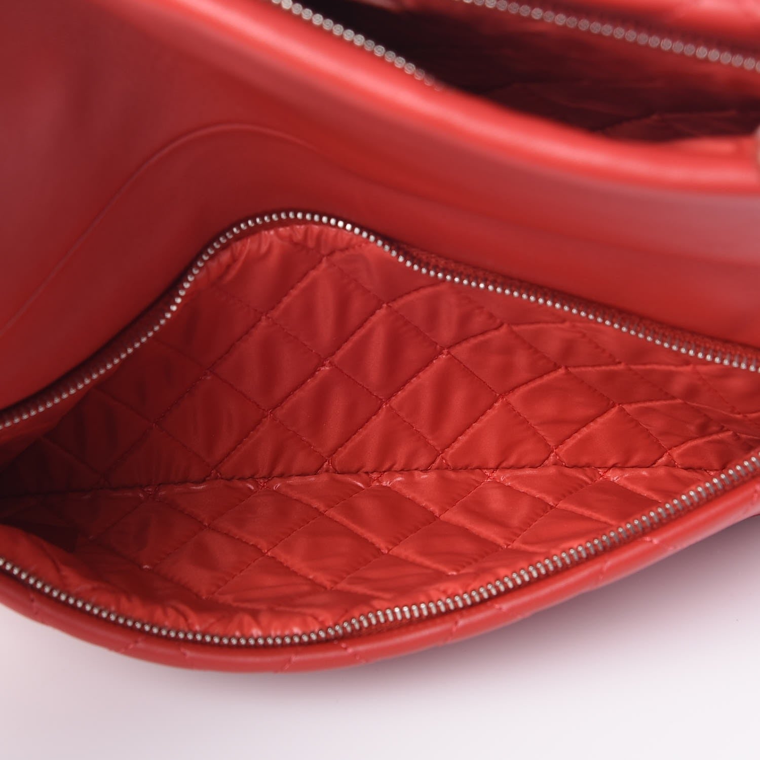Chanel Lambskin Quilted CC Beauty Clutch Red 5 of 8