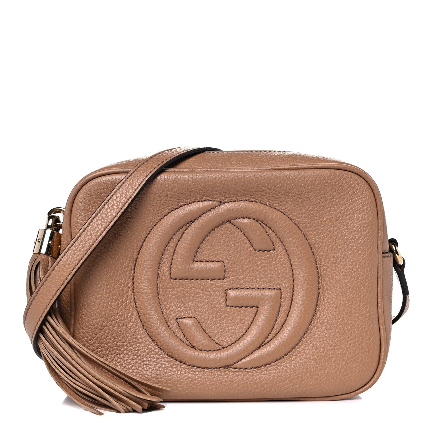 Pebbled Calfskin Small Soho Disco Bag Camelia