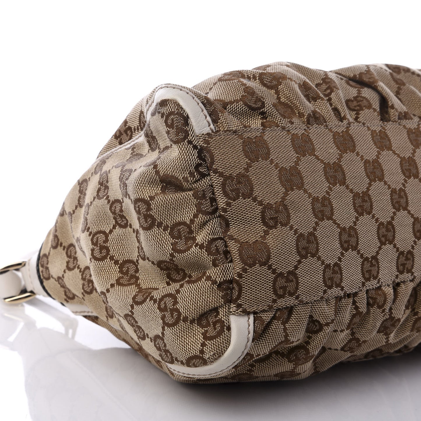 Monogram Medium D Gold Ring Hobo White