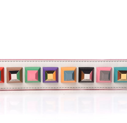 Fendi Vitello Dolce Plexiglass Bi-Color Studded Strap You White Ice Cuoio Multicolor 6 of 9