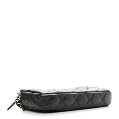 Chanel Lambskin Quilted Small Clutch With Chain Black 4 of 13