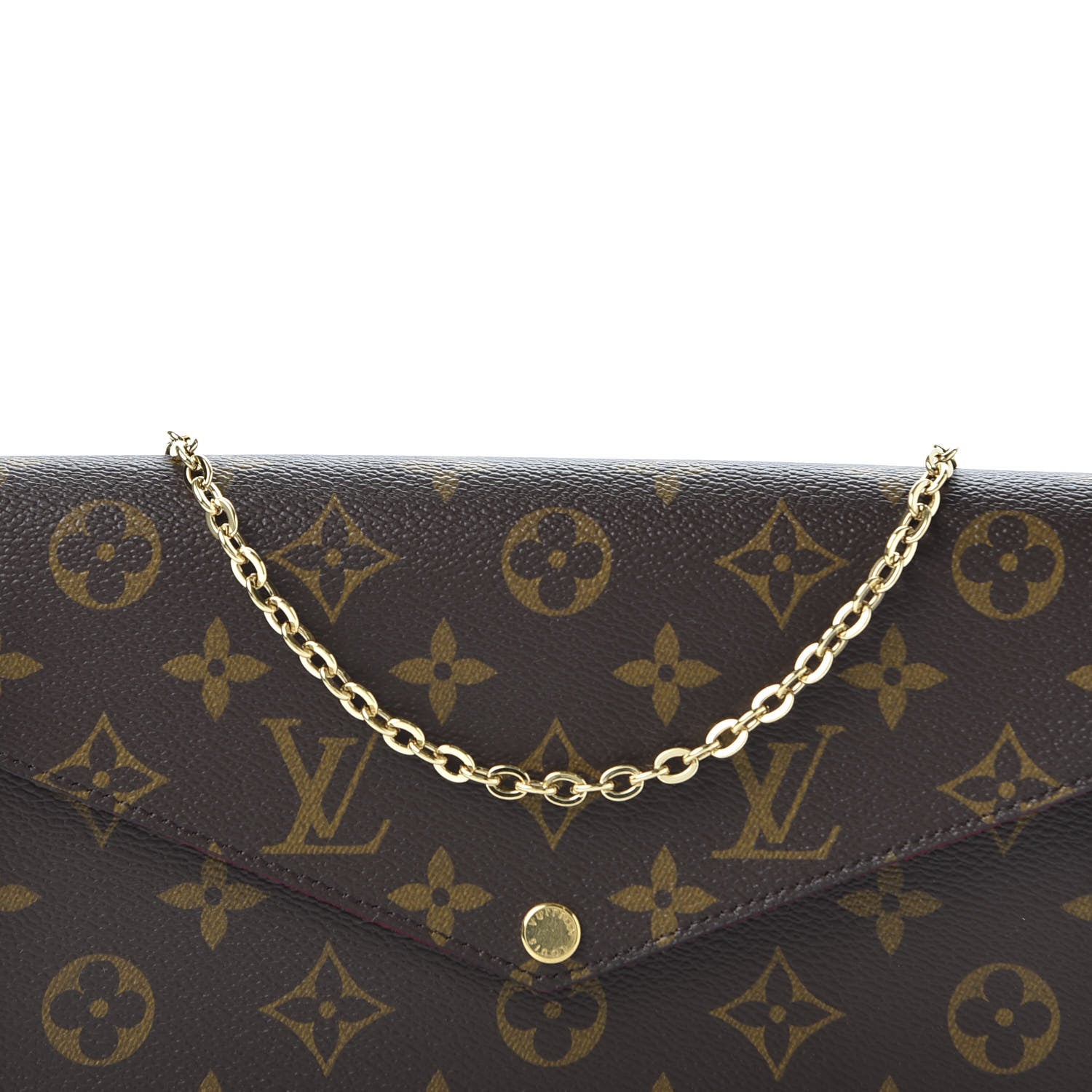 Louis Vuitton Monogram Pochette Felicie Chain Wallet Fuchsia 10 of 10