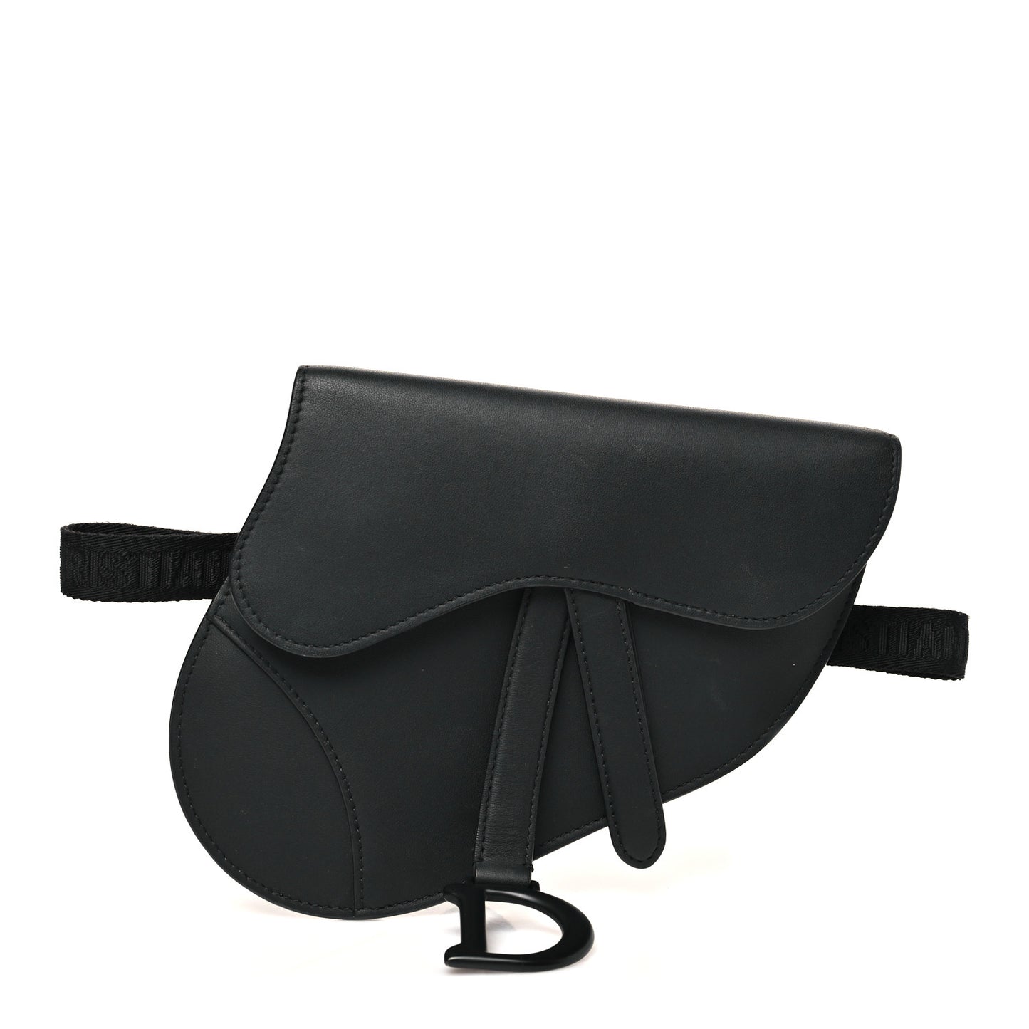 Ultra Matte Calfskin Saddle Belt Bag Black