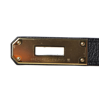 Hermes Chevre Mysore Horseshoe Kelly Sellier 28 Black Deep Red 30 of 36