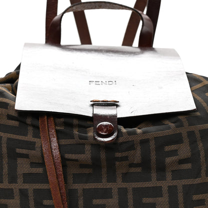 Fendi Zucca Drawstring Flap Backpack Tobacco 7 of 9