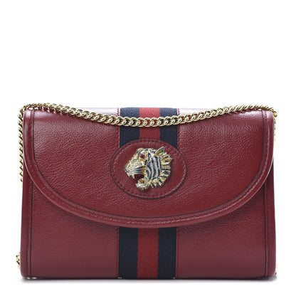 Gucci Textured Calfskin Web Mini Rajah Slim Flap Shoulder Bag Romantic Cherry 1 of 12
