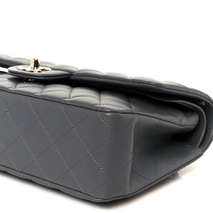 Chanel Lambskin Quilted Medium Double Flap Dark Grey 11 of 12