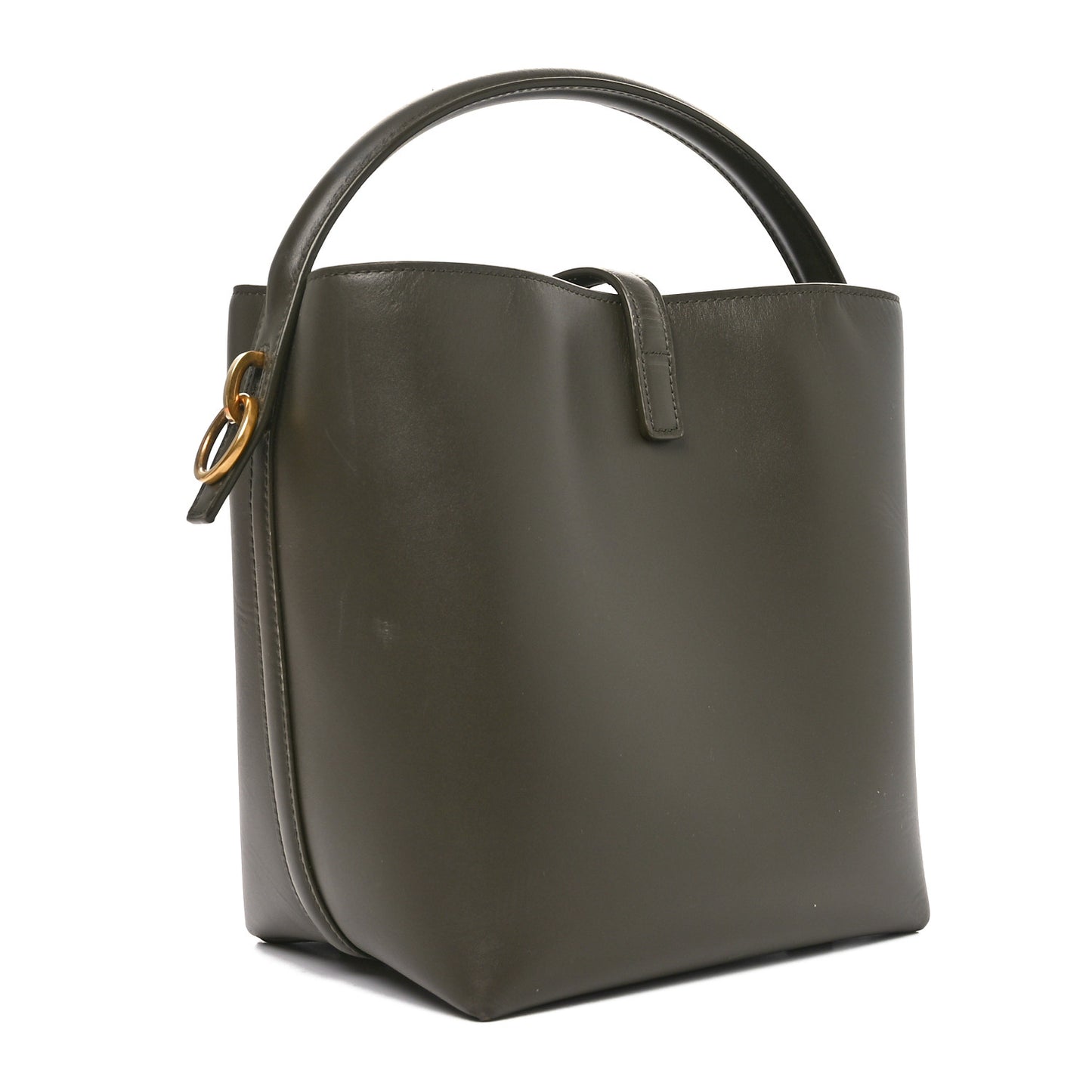 Shiny Calfskin Le 37 Bucket Bag Deep Musk