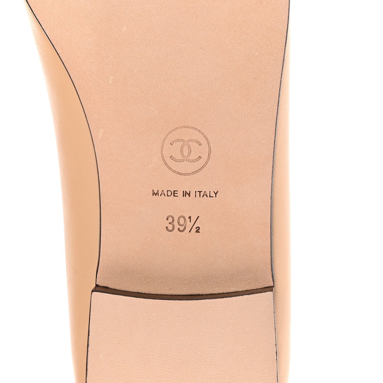Chanel Lambskin Cap Toe CC Ballerina Flats 39.5 Beige Black 7 of 10