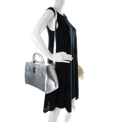 Christian Dior Grained Leather Medium Diorever Flap Silver 2 of 9