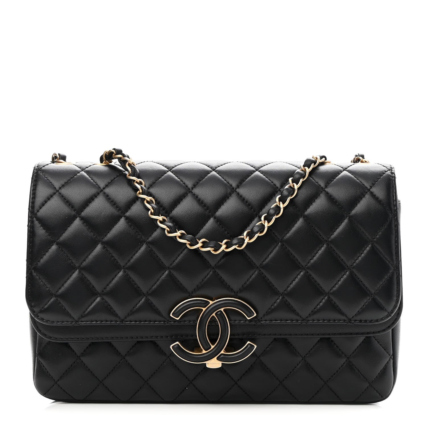 Chanel Lambskin Quilted Large CC Chic Flap Black 1 of 10