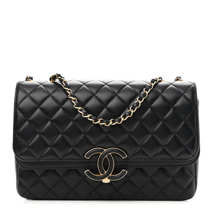 Chanel Lambskin Quilted Large CC Chic Flap Black 1 of 10