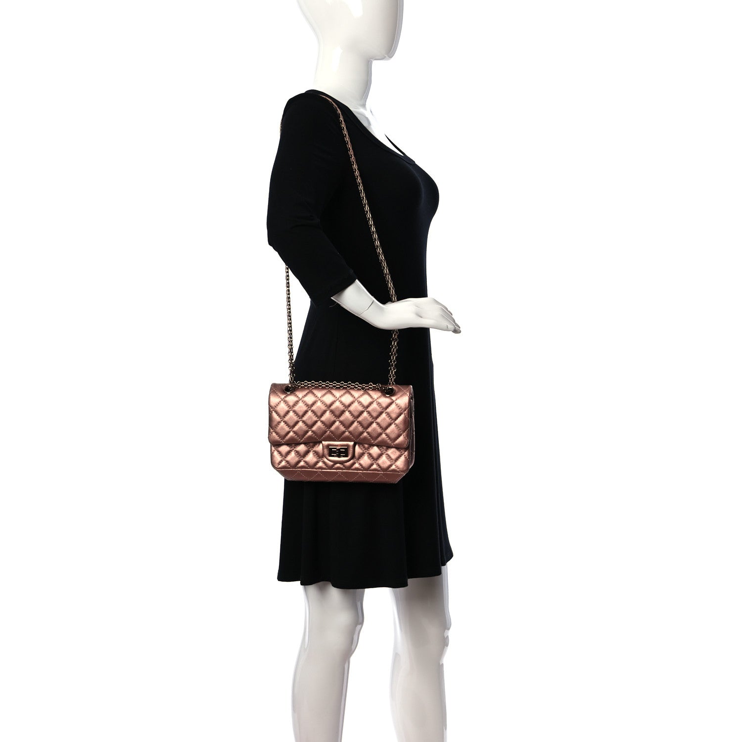 Chanel Metallic Grained Calfskin Quilted 2.55 Reissue 225 Flap Copper Pink 2 of 11