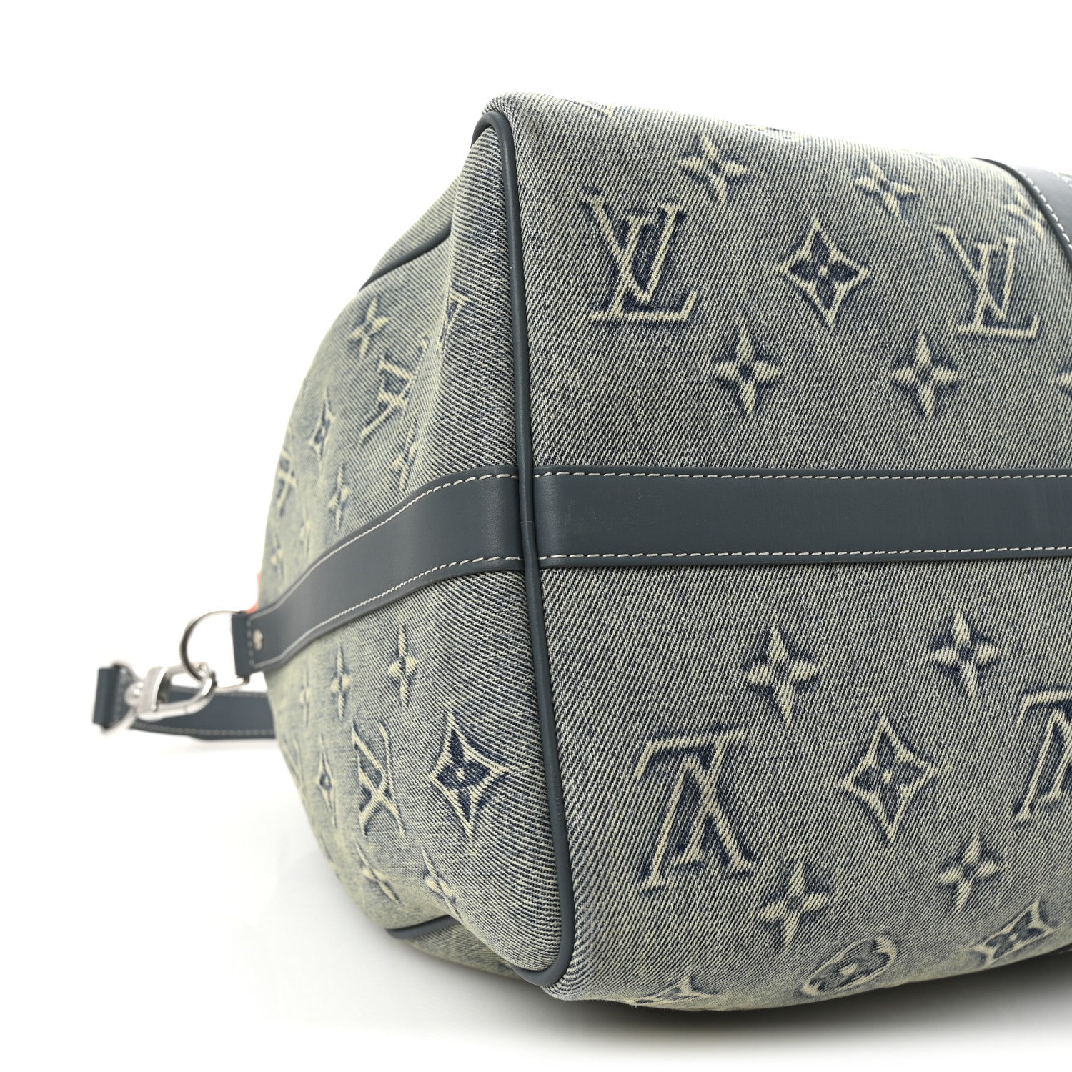 Louis Vuitton Monogram Washed Denim Keepall Bandouliere 50 Blue 7 of 8