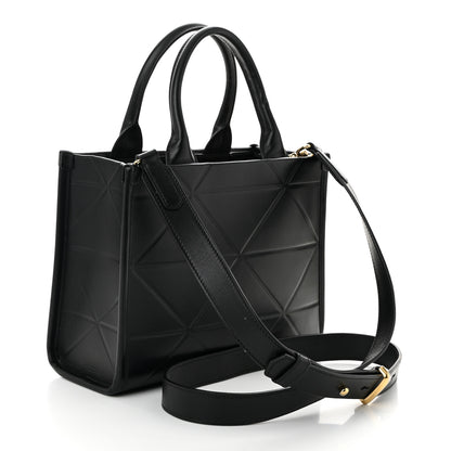 Prada Soft Calfskin Triangolo Symbole Embossed Mini Tote Black 3 of 10