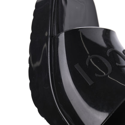 Gucci Rubber Gucci Logo Womens Platform 20/60mm Slide Sandals 40 Black 9 of 14