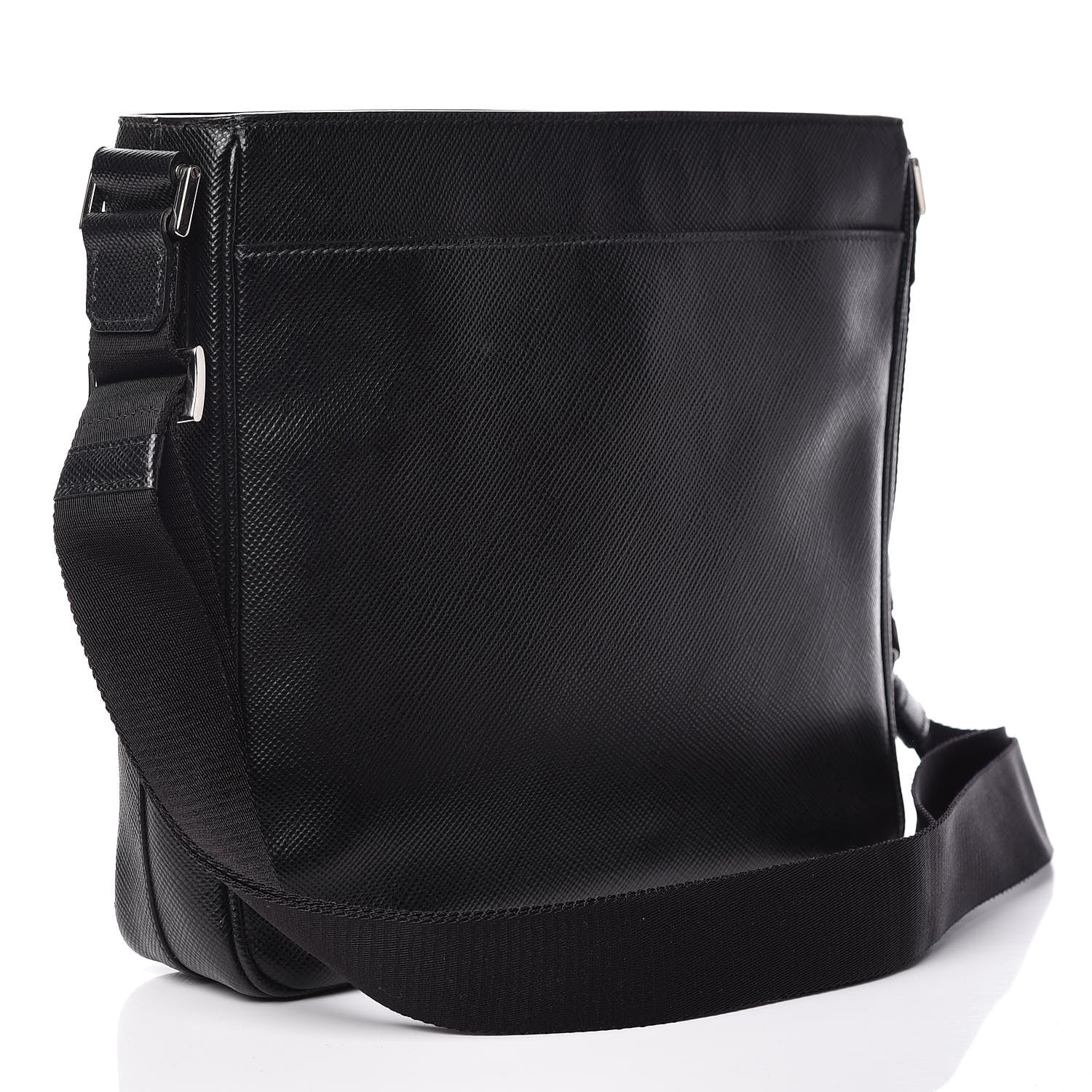 Prada Saffiano Cuir Flat Messenger Bag Black 3 of 11