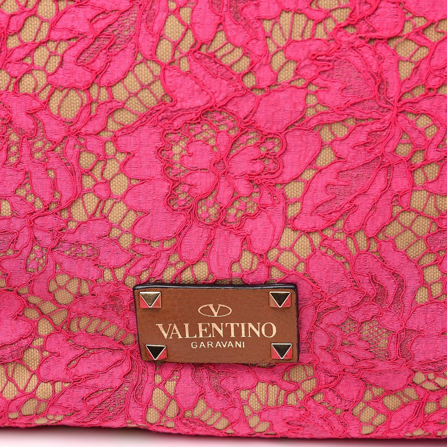Valentino Garavani Canvas Glam Lace Reversible Tote Pink 10 of 12